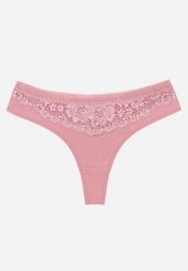 Różowe Majtki Typu Stringi z Bawełną i Koronką Zeliche. Czerwone majtki damskie Renee, z bawełny. Za 7.99 zł.