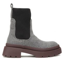 Sztyblety Jenny Fairy. Szare botki damskie Jenny Fairy, bez wzorów, bez obcasa, na płaskiej podeszwie, bez zapięcia. Za 139.99 zł.