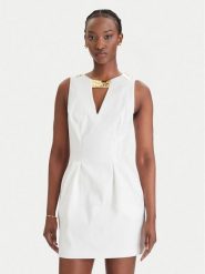 Elisabetta Franchi Sukienka koktajlowa AB-856-61E2-V490 Biały Regular Fit. Białe sukienki damskie Elisabetta Franchi, bez wzorów, z bawełny, wizytowe, bez kołnierzyka, bez ramiączek. Za 2,089.00 zł.