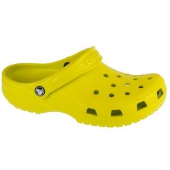 Klapki Crocs Classic 10001-312 zielone. Zielone klapki damskie bez wzorów, casualowe, bez obcasa, bez zapięcia. Za 311.70 zł.