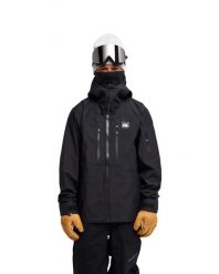 Kurtka śniegowa techniczna dla Mężczyzn OVERCAST 3L 20K Czarny. Czarne kurtki sportowe męskie Quiksilver, l, bez wzorów, z materiału, bez kaptura, narciarskie. Za 1,199.99 zł.