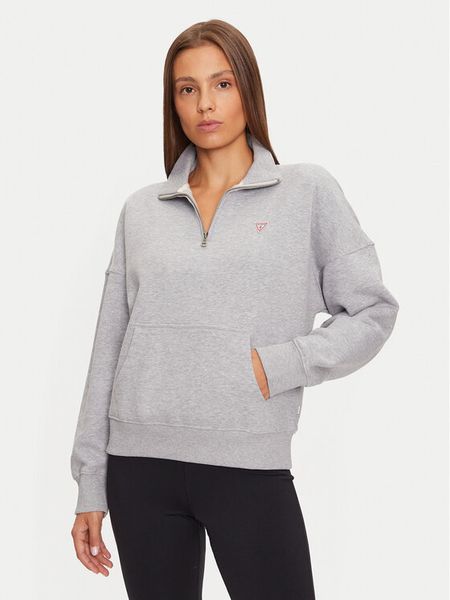 Guess Bluza W4BQ15 KC811 Szary Relaxed Fit. Szare bluzy damskie Guess, xl, z aplikacjami, z bawełny, bez ramiączek, bez kaptura. Za 179.99 zł.