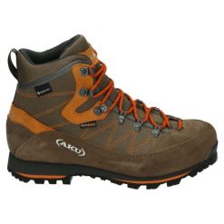 Buty trekkingowe dla dorosłych Aku Trekker Lite III Wide Gore-Tex. Brązowe trekkingi męskie Aku, z gore-texu, bez zapięcia. Za 568.70 zł.