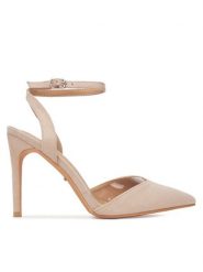 DeeZee Szpilki HT5846-46 Beżowy. Brązowe szpilki damskie DeeZee, bez wzorów, z materiału, bez obcasa, na szpilce, bez zapięcia. Za 129.99 zł.