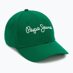 Czapka z daszkiem Pepe Jeans Mallon Cap. Zielone czapki damskie Pepe Jeans, bez wzorów, z jeansu. Za 119.99 zł.