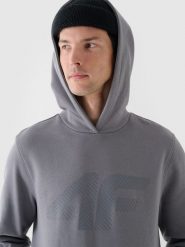 4F Bluza dresowa nierozpinana z kapturem męska - szara L. Szare bluzy sportowe męskie 4F, l, bez wzorów, z bawełny, z kapturem. W wyprzedaży za 129.99 zł.
