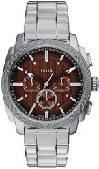 Zegarek Fossil Zegarek Męski Fossil Machine FS6144 Chronograph Brown Dial Steel. Brązowe zegarki męskie FOSSIL, bez wzorów. Za 570.99 zł.