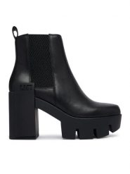 United Nude Botki Grip Chelsea Mid V 110330116 Czarny. Czarne botki damskie United Nude, bez wzorów, ze skóry, bez obcasa, na słupku, bez zapięcia. Za 1,649.00 zł.