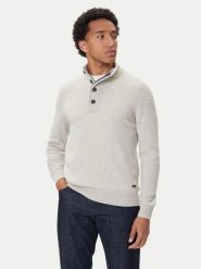 Barbour Sweter Patch Half Zip MKN0585BE14 Beżowy Regular Fit. Brązowe swetry męskie Barbour, m, bez wzorów, z wełny, bez kołnierzyka, bez ramiączek. Za 579.99 zł.