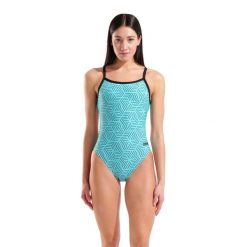Strój kąpielowy damski Arena Allover Swimsuit Challenge Back. Niebieskie stroje kąpielowe damskie ARENA, xs, bez wzorów. Za 219.99 zł.