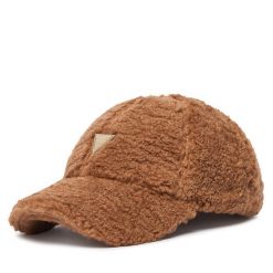Czapka z daszkiem Guess. Brązowe czapki damskie Guess, z aplikacjami. Za 264.99 zł.