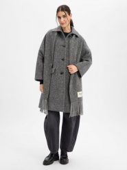 Weekend Max Mara płaszcz wełniany Kobiety Wełna szary, 36. Szare płaszcze damskie Weekend Max Mara, bez wzorów, z wełny, bez kołnierzyka, bez kaptura. Za 3,049.95 zł.