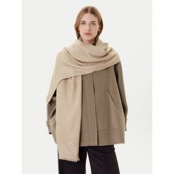 Szal BOSS. Brązowe szaliki damskie Boss, bez wzorów. Za 379.99 zł.