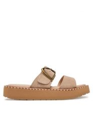 EMU Australia Klapki Scarlet W13267 Beżowy. Brązowe klapki damskie Emu Australia, bez wzorów, ze skóry, bez obcasa, bez zapięcia. Za 428.99 zł.