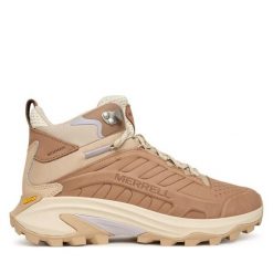 Trekkingi Merrell. Brązowe obuwie trekkingowe damskie Merrell, bez zapięcia. Za 849.99 zł.