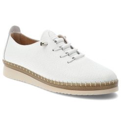 Półbuty damskie Filippo, cholewka ze skóry naturalnej licowej perforowana powierzchnia wiązany fason, białe, DP7542/26. Białe półbuty damskie Filippo, bez wzorów, ze skóry, bez obcasa, bez zapięcia. Za 189.00 zł.