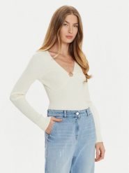TWINSET Sweter 242TP3132 Écru Slim Fit. Swetry nierozpinane damskie Twinset, xs, bez wzorów, z wiskozy, bez kołnierzyka, bez ramiączek. Za 879.99 zł.