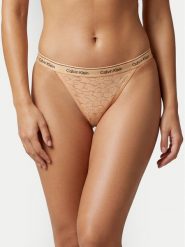 Calvin Klein Dół od bikini LV00QD5213 Beżowy. Brązowe bikini Calvin Klein, l, bez wzorów, z syntetyku. Za 79.99 zł.
