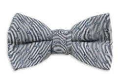 Granatowa Mucha w Białe Paski, Drobny Wzór Paisley - Chattier, Męska. Niebieskie krawaty i muchy Chattier, bez wzorów, eleganckie. Za 59.00 zł.