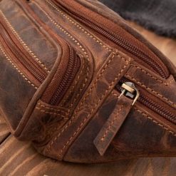 Paolo Peruzzi Saszetka męska skórzana na ramię i saszetka nerka męska zestaw prezentowy ZUP-123-HBR. Saszetki i nerki męskie Paolo Peruzzi, bez wzorów. Za 446.75 zł.