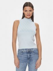 Guess Sweter Lise W3YR26 Z37K0 Błękitny Slim Fit. Niebieskie swetry nierozpinane damskie Guess, s, z aplikacjami, z syntetyku, bez kołnierzyka, bez ramiączek. Za 189.99 zł.