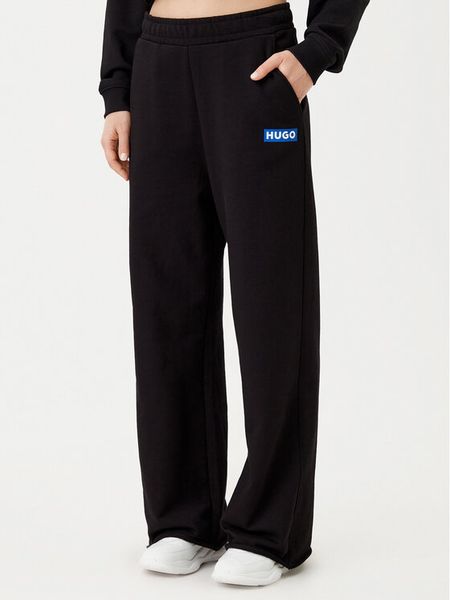 HUGO Spodnie dresowe 50522435 Czarny Relaxed Fit. Czarne spodnie dresowe damskie Hugo, bez wzorów, z bawełny. Za 219.99 zł.