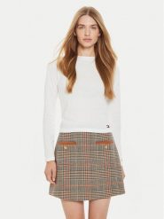 Tommy Hilfiger Bluzka UW0UW05636 Écru Regular Fit. Bluzki damskie Tommy Hilfiger, s, bez wzorów, z bawełny, bez kołnierzyka, bez ramiączek. Za 159.99 zł.