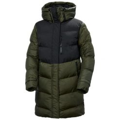 Damska kurtka puchowa Helly Hansen Explorer. Zielone kurtki sportowe damskie Helly Hansen, na zimę, bez wzorów, z puchu, bez ramiączek, bez kaptura, narciarskie. W wyprzedaży za 826.30 zł.