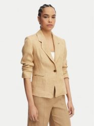 Marella Marynarka Cardato 2613041092 Beżowy Regular Fit. Brązowe marynarki i żakiety damskie Marella, bez wzorów, ze lnu, bez kołnierzyka, bez ramiączek. Za 1,669.00 zł.