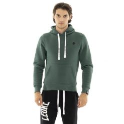 Bluza wygodny z bawełna z kaptur na co dzień. Zielone bluzy męskie LEONE 1947 APPAREL, bez wzorów, z bawełny, bez kaptura, na fitness i siłownię. W wyprzedaży za 191.56 zł.