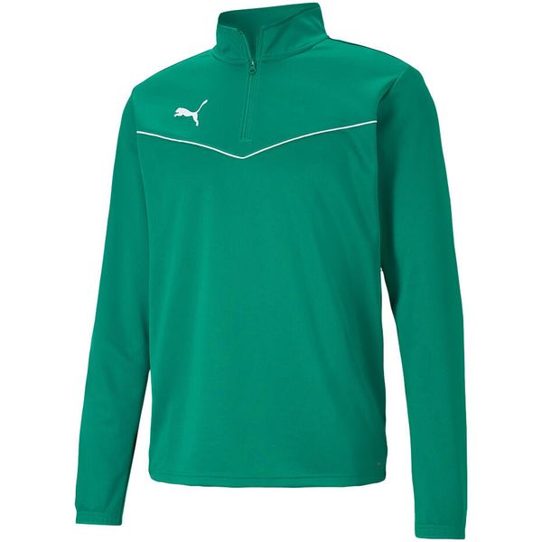 Bluza piłkarska męska Puma teamRISE 1 4 Zip Top. Zielone bluzy męskie Puma, m, bez wzorów, sportowe, bez ramiączek, bez kaptura. Za 118.90 zł.