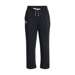 Spodnie sportowe damskie Under Armour 1377000001. Czarne spodnie dresowe damskie Under Armour, bez wzorów, z dresówki, sportowe, długie. Za 351.00 zł.