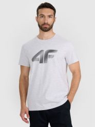 4F T-shirt regular z nadrukiem męski - szary 3XL. Szare t-shirty męskie 4F, m, bez wzorów, z bawełny, bez kołnierzyka, bez ramiączek. Za 59.99 zł.