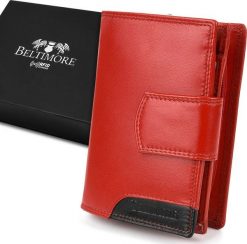 Beltimore Damski skórzany portfel duży pionowy RFiD czerwony BELTIMORE 039. Czerwone portfele damskie Beltimore. Za 77.68 zł.