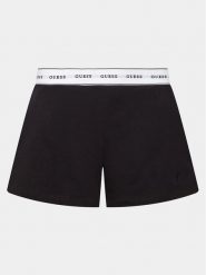 Guess Szorty piżamowe O4GD02 KBS91 Czarny Loose Fit. Czarne piżamy damskie Guess, z aplikacjami, z bawełny, bez ramiączek. Za 109.99 zł.