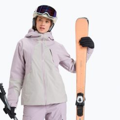 Kurtka snowboardowa damska ROXY Wild Twist. Fioletowe kurtki sportowe damskie Roxy, na zimę, l, bez wzorów, z materiału, bez ramiączek, bez kaptura, snowboardowy, primaloft. Za 1,483.70 zł.