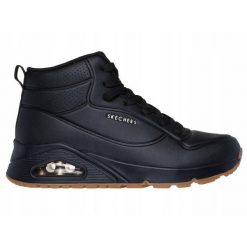 BUTY damskie SKECHERS UNO HIGH wysokie sportowe na jesień. Czarne obuwie sportowe damskie Skechers, na jesień, bez wzorów, bez zapięcia, trekkingowe, Skechers Sport. Za 299.99 zł.