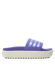 Adidas Klapki adilette Platform IF6922 Fioletowy. Fioletowe klapki damskie Adidas, bez wzorów, ze skóry, bez obcasa, bez zapięcia. Za 199.99 zł.