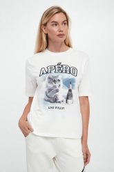 T-shirt damski z nadrukiem SPORTALM. T-shirty damskie Sportalm, bez wzorów, bez kołnierzyka, bez ramiączek. Za 739.00 zł.