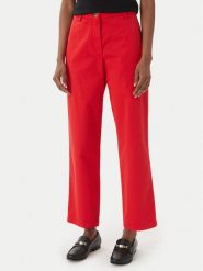 Tommy Hilfiger Chinosy WW0WW49647 Czerwony Slim Fit. Czerwone spodnie materiałowe damskie Tommy Hilfiger, bez wzorów, z bawełny. Za 394.99 zł.