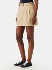 Tommy Hilfiger Spódnica mini WW0WW52106 Beżowy Regular Fit. Brązowe spódnice damskie Tommy Hilfiger, bez wzorów, z bawełny, mini, trapezowe. Za 649.99 zł.