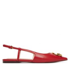 Baleriny Coccinelle. Czerwone balerinki damskie Coccinelle, bez wzorów, bez obcasa, bez zapięcia. Za 849.99 zł.