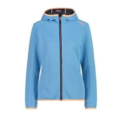 Bluza damska z kapturem CMP. Niebieskie bluzy damskie CMP, bez wzorów, sportowe, bez ramiączek, z kapturem. Za 219.30 zł.