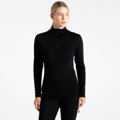 Bluza turystyczna damska Mountain Series Overhead. Czarne bluzy damskie Dare 2B, bez wzorów, z elastanu, sportowe, bez ramiączek, bez kaptura. W wyprzedaży za 169.99 zł.