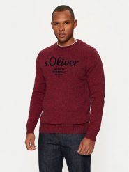 S.Oliver Sweter 2152697 Czerwony Regular Fit. Czerwone swetry męskie S.Oliver, l, bez wzorów, z bawełny, bez kołnierzyka, bez ramiączek. Za 139.99 zł.