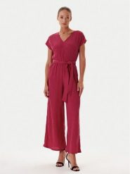 Tatuum Kombinezon Koreki 1 T2507.077 Różowy Wide Leg. Czerwone sukienki damskie Tatuum, m, bez wzorów, z syntetyku, bez kołnierzyka, bez ramiączek. Za 249.99 zł.