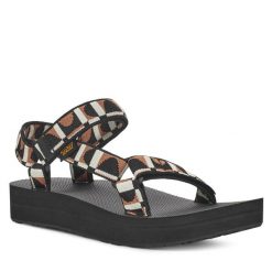 Sandały Teva. Czarne sandały damskie Teva, bez wzorów, bez obcasa, bez zapięcia. Za 249.99 zł.