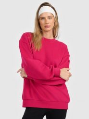 4F Bluza dresowa nierozpinana bez kaptura damska - różowa XS. Czerwone bluzy damskie 4F, xs, bez wzorów, z dresówki, sportowe, bez ramiączek, bez kaptura. Za 149.99 zł.