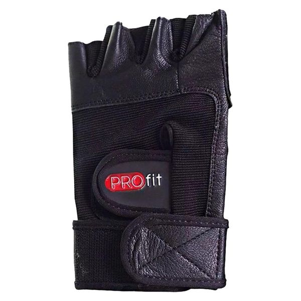 Rękawiczki Bez Palców Pro Leather Bodybuilding. Czarne rękawiczki męskie PROFIT, bez wzorów. Za 71.99 zł.