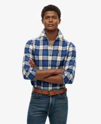 Superdry Koszula Vintage Lumberjack 100% bawełna Rodrick Check Blue. Niebieskie koszule męskie Superdry, m, bez wzorów, z bawełny, klasyczne, bez kołnierzyka, bez ramiączek. Za 301.15 zł.